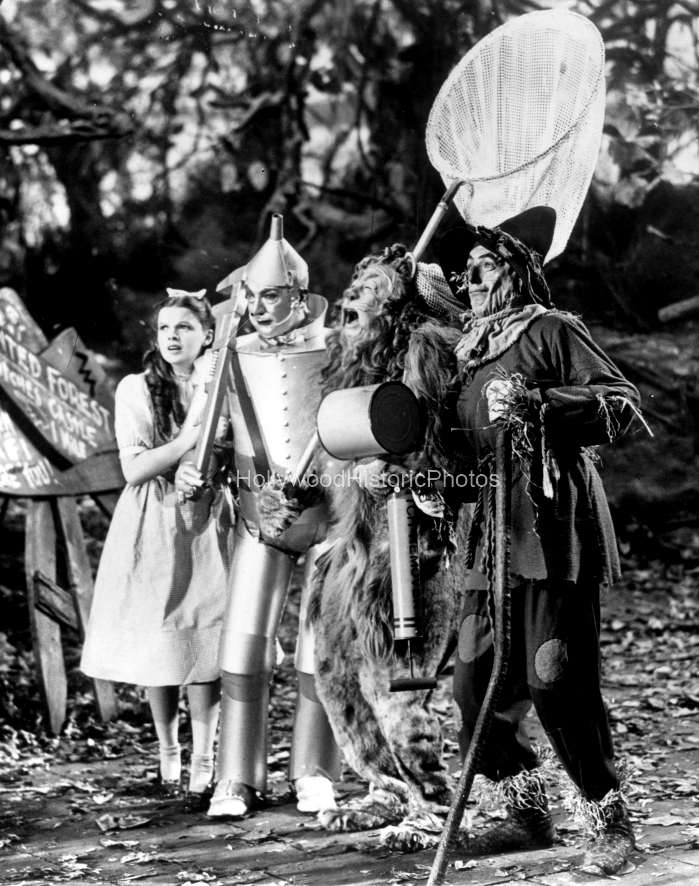 The Wizard of Oz 1939 Dorothy Tinman Scarecrow Lion wm.jpg